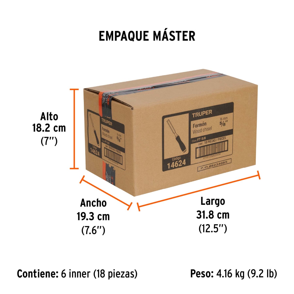 Formón Con Mango Comfort Grip 5/8