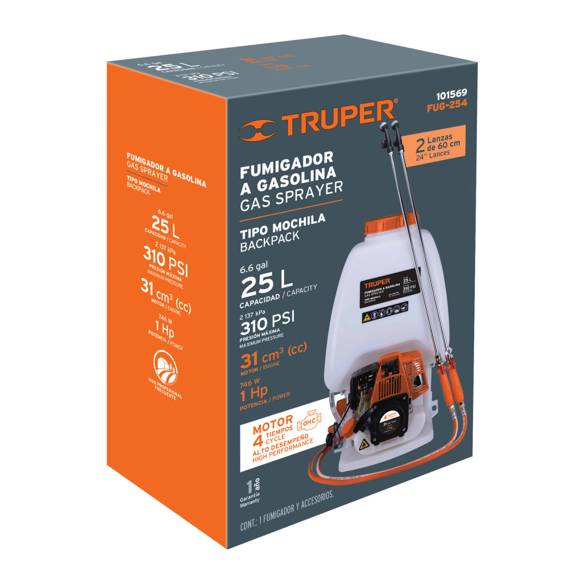 Fumigador A Gasolina De Uso Agrícola 4 Tiempos Truper 1015695