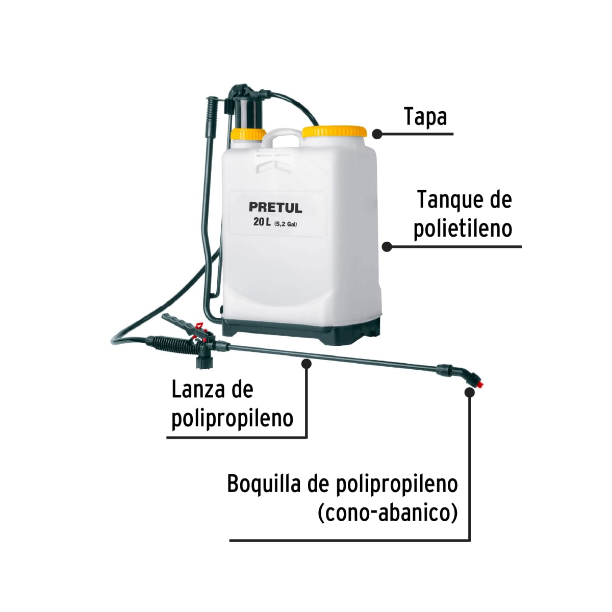 % Mochila Fumigadora De 20 Lts Pretul 245882