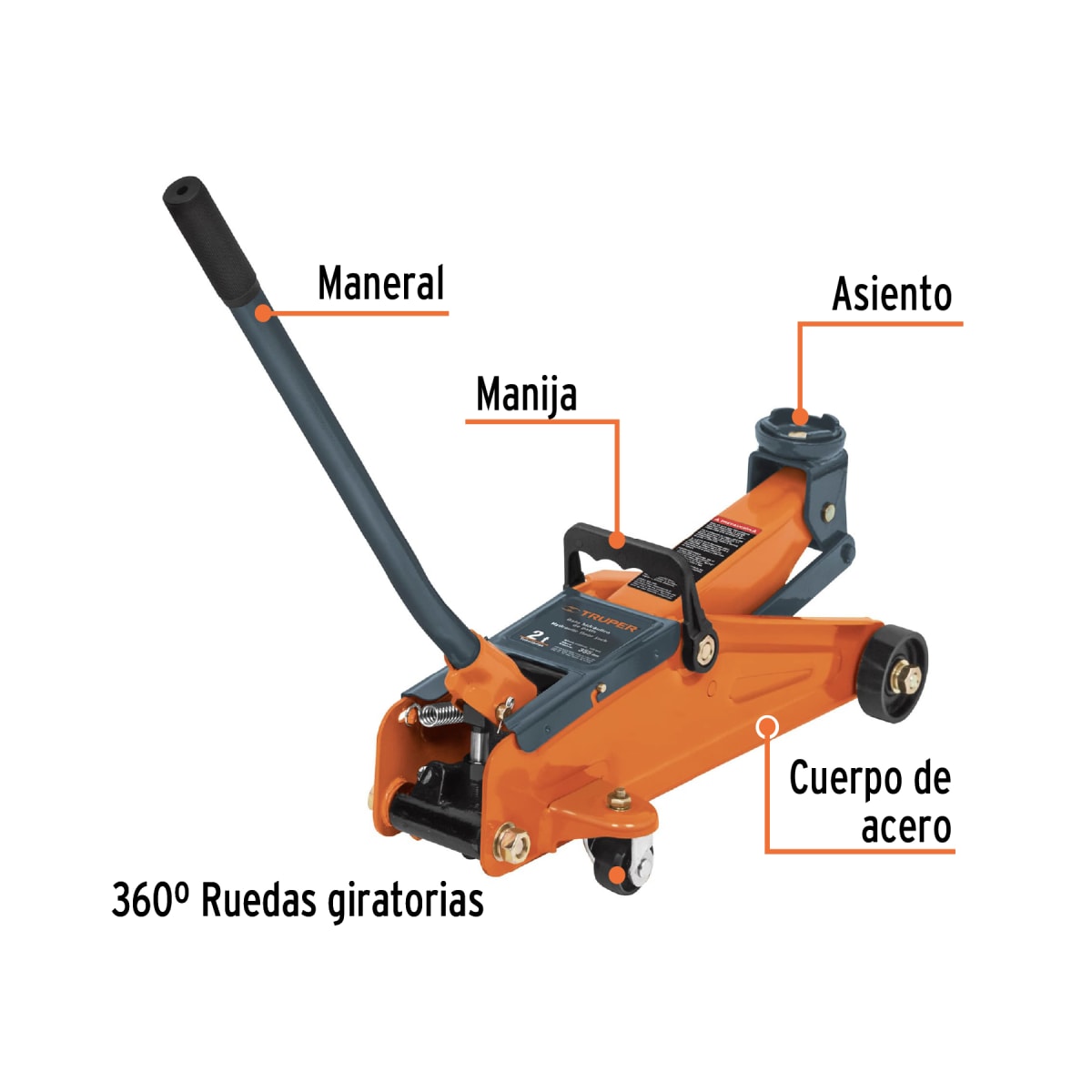 Gata Tipo Lagarto 2 Toneladas De 50 Movimientos Truper 148242