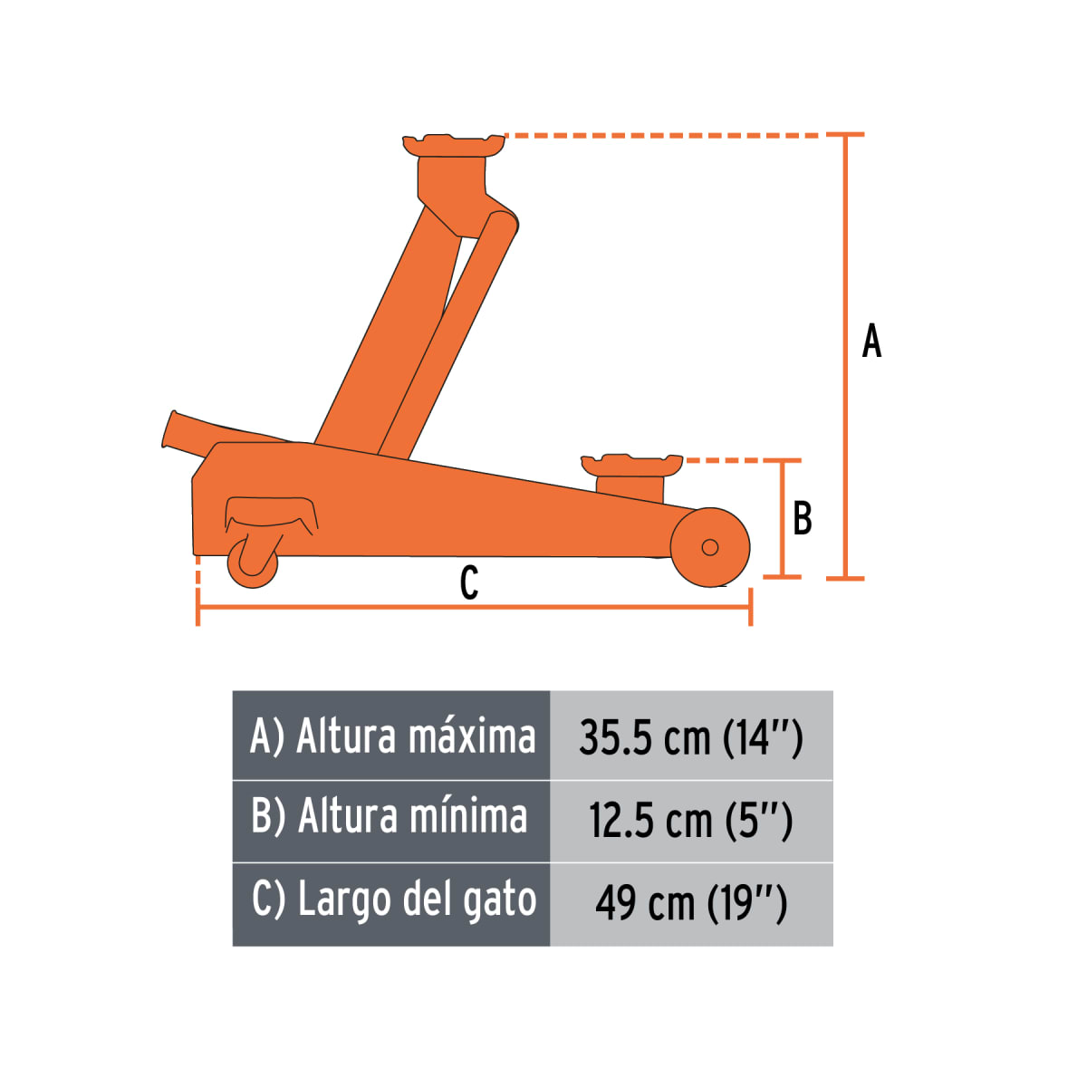 Gata Tipo Lagarto 2 Toneladas De 50 Movimientos Truper 148243