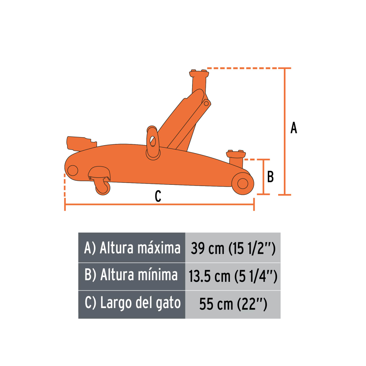 Gata Tipo Lagarto 2.5 Toneladas De Elevación Rápida Con Maletín Truper 149463