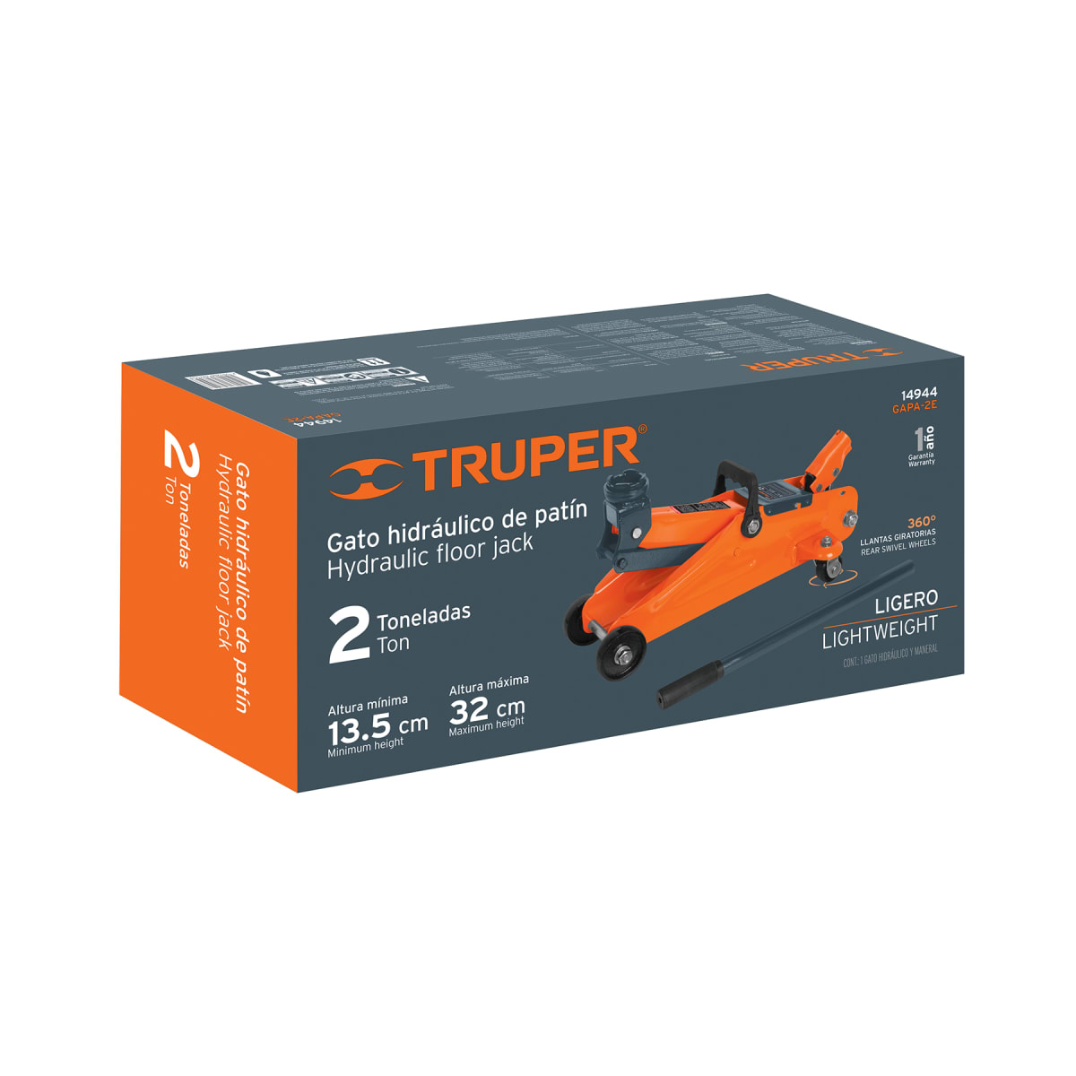 Gata Tipo Lagarto 2 Toneladas De 30 Movimientos Truper 149449