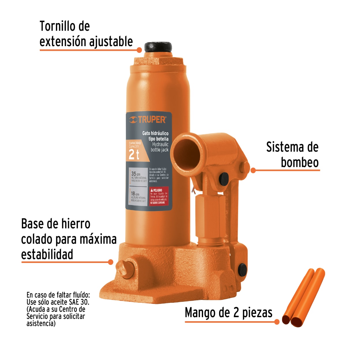 Gata Botella de 2 Toneladas Truper 148102