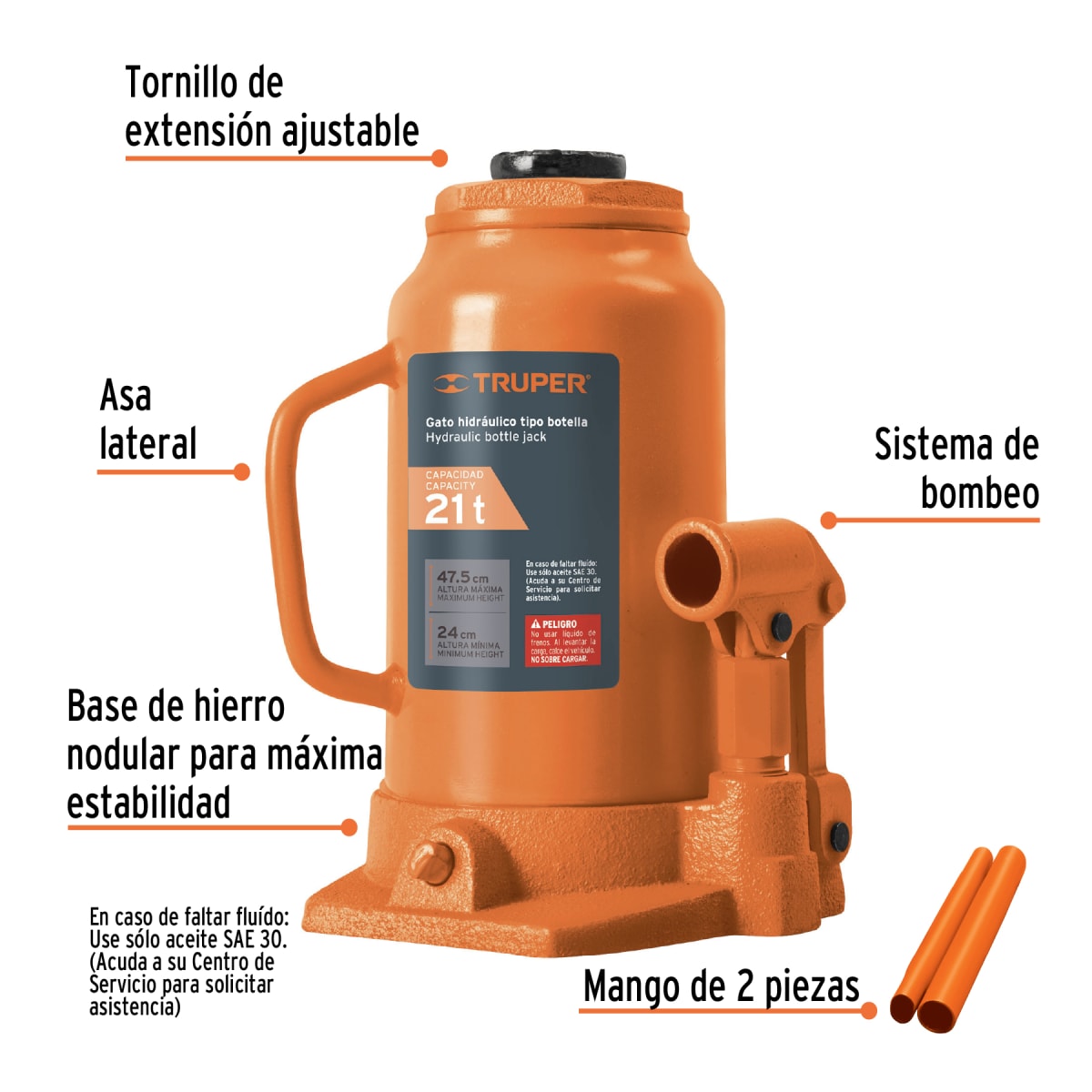 Gata Botella de 21 Toneladas Truper 148222