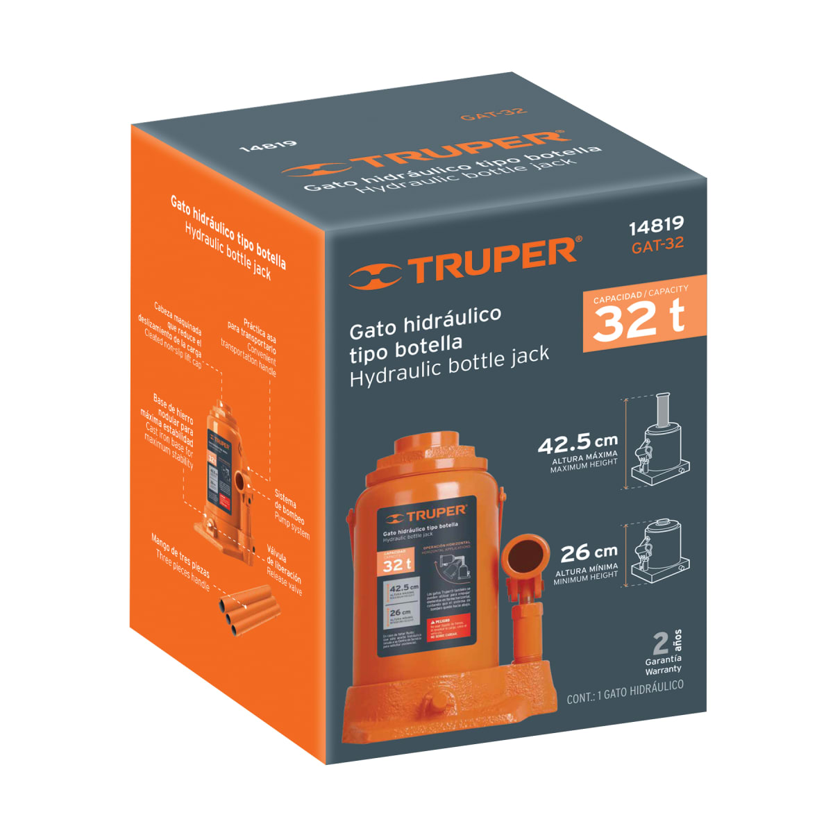 Gata Botella de 32 Toneladas Truper 148195