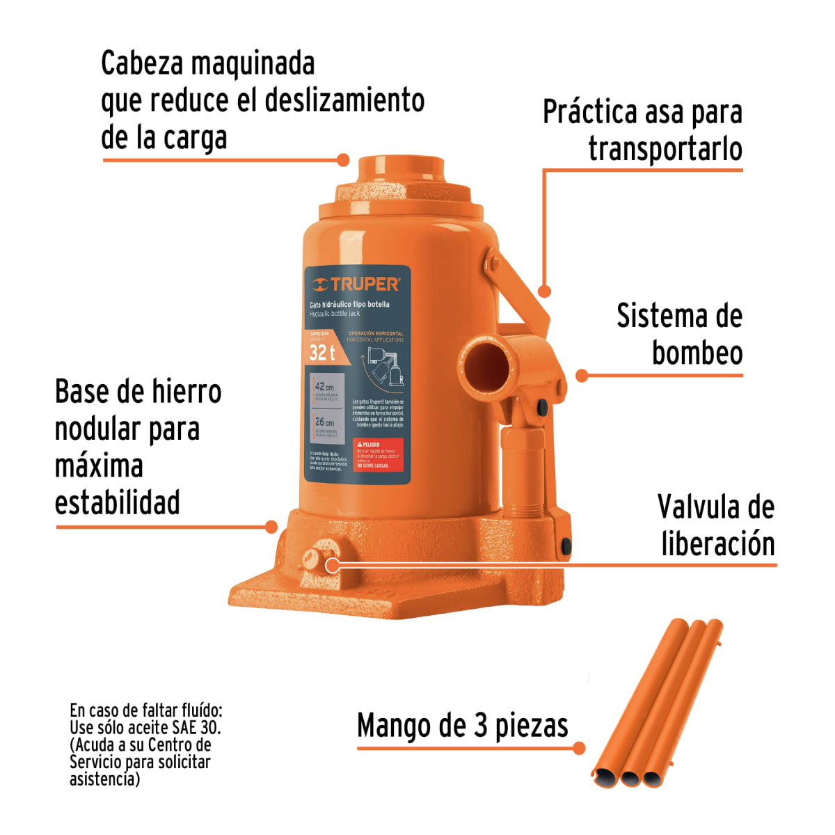 Gata Botella de 32 Toneladas Truper 148192