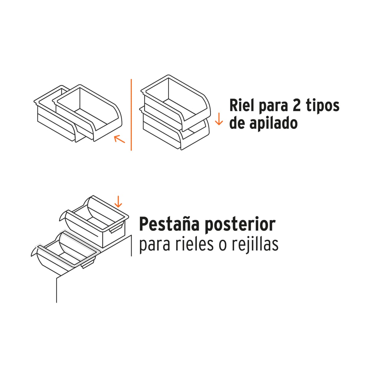 Organizatodo Apilable De Plástico #4.5 38.5 X 24 X 17 Cm Truper 1024374