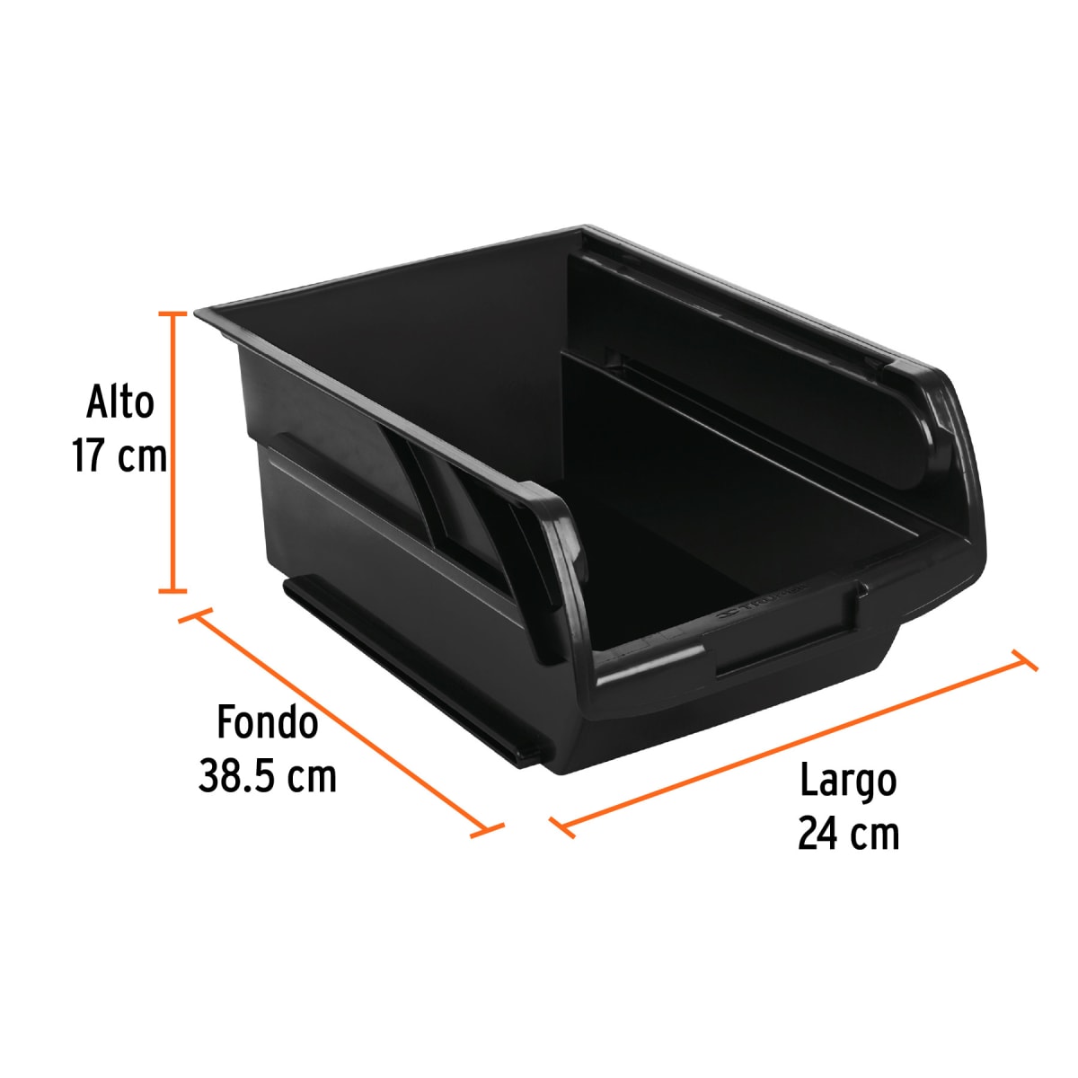Organizatodo Apilable De Plástico #4.5 38.5 X 24 X 17 Cm  Truper 1024383