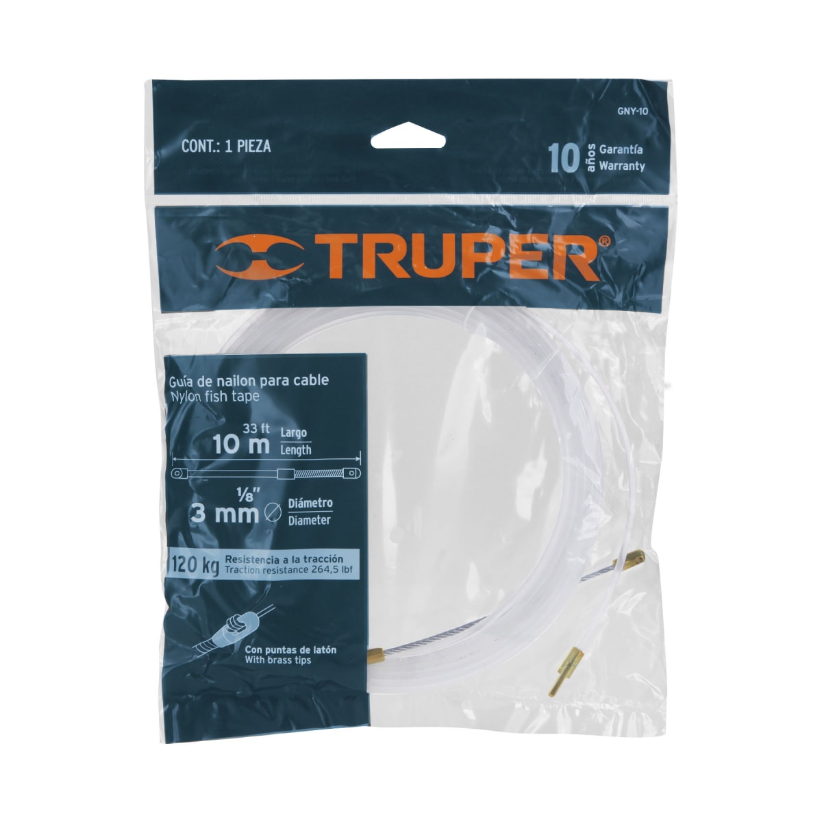 Guía Pasa Cable De Nylon 10 M Truper 177557