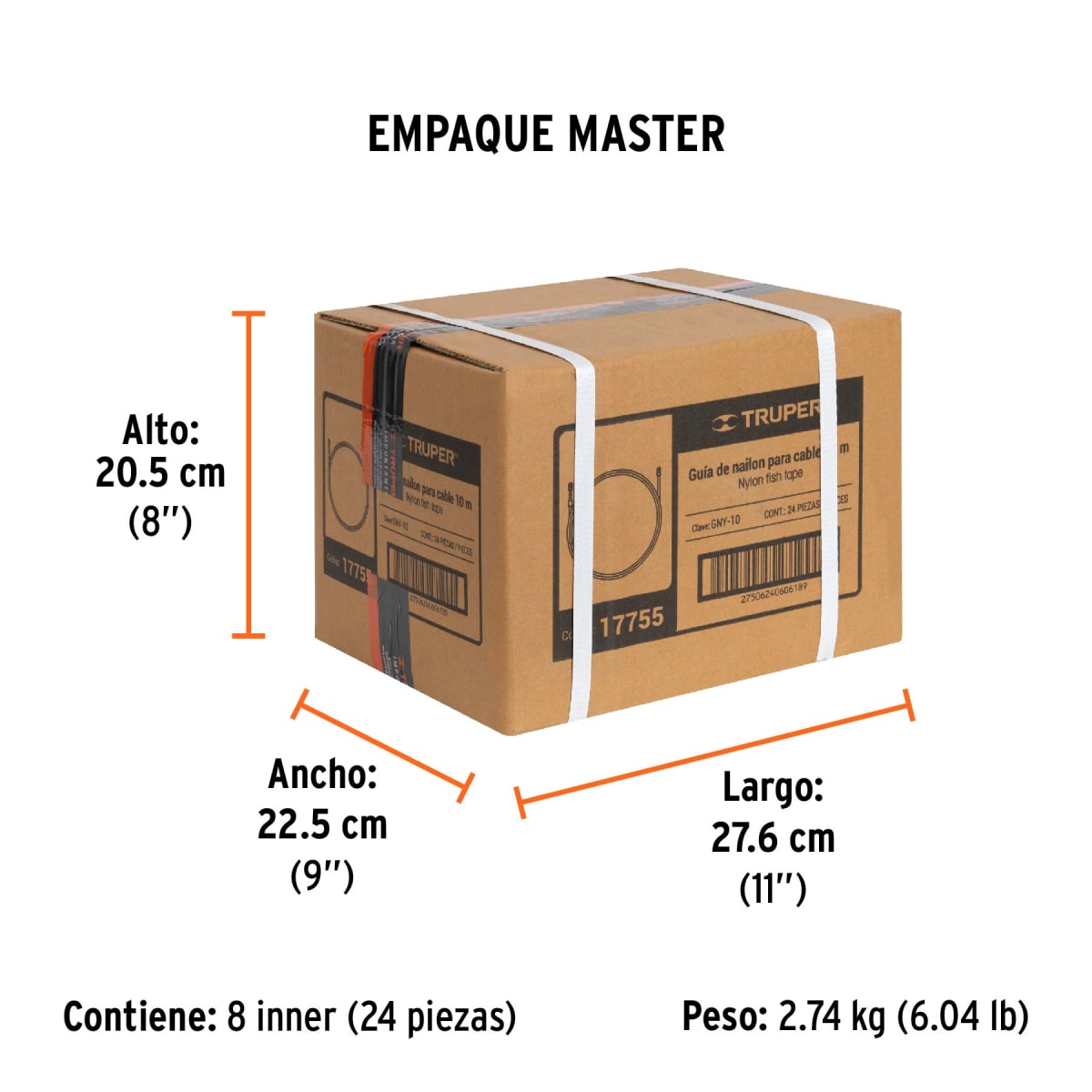 Guía Pasa Cable De Nylon 10 M Truper 177556