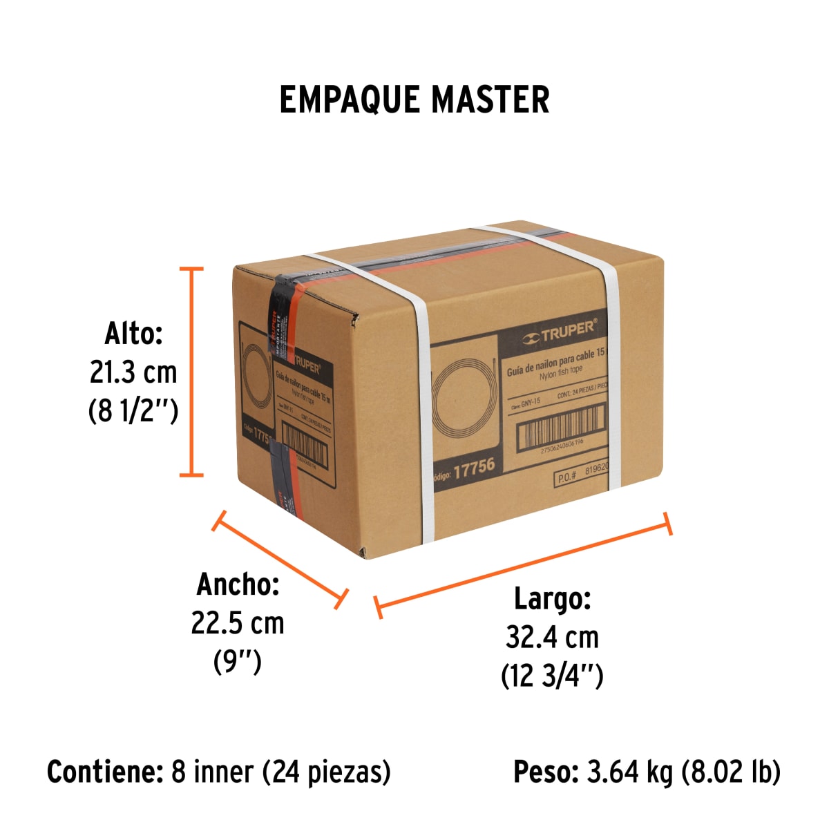 Guía Pasa Cable De Nylon 15 M Truper 177566