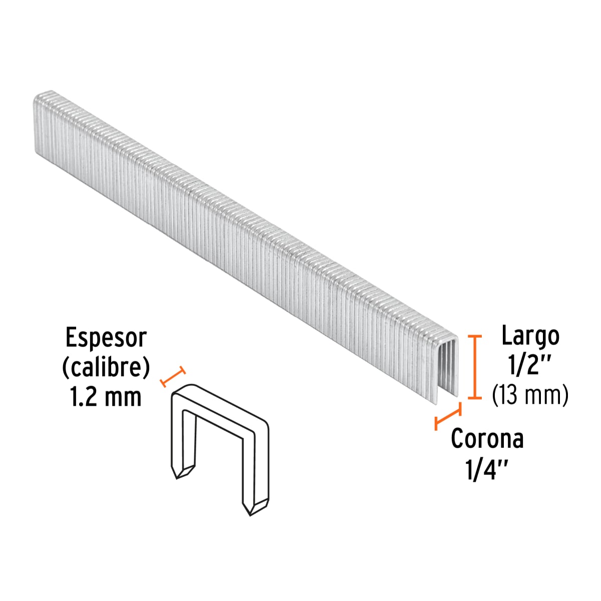 Grapas Para Engrapadora Neumática, Calibre 18, Corona 1/4