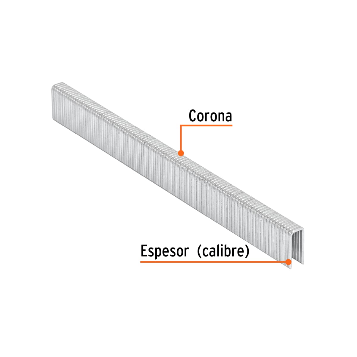 Grapas Para Engrapadora Neumática, Calibre 18, Corona 1/4