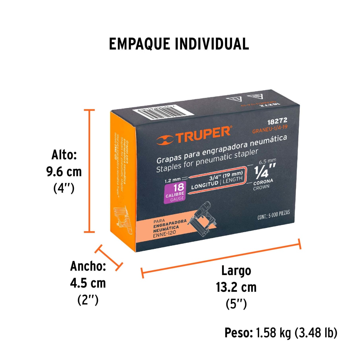 Grapas Para Engrapadora Neumática 1/4