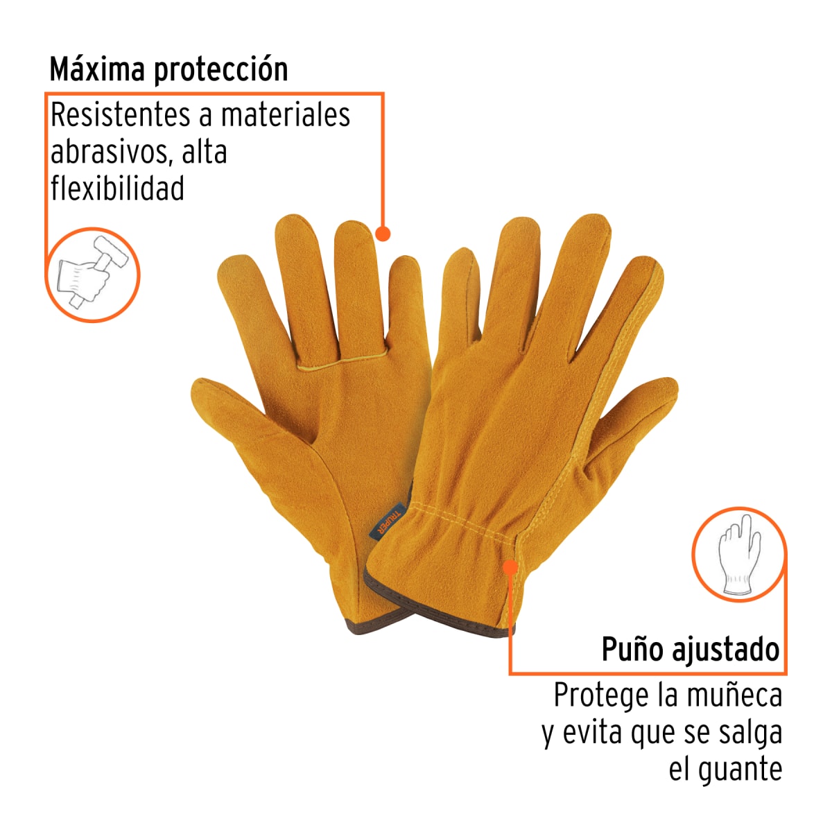 Guantes De Carnaza Talla Grande Truper 142404