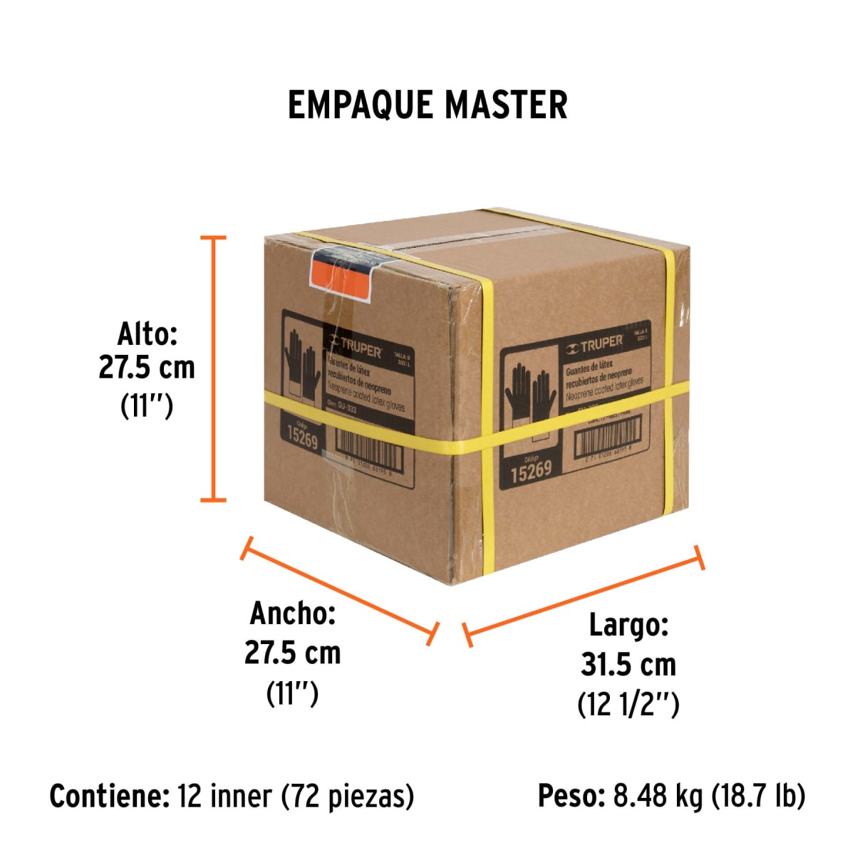 Guante De Látex Para Limpieza Talla Grande Truper 152694