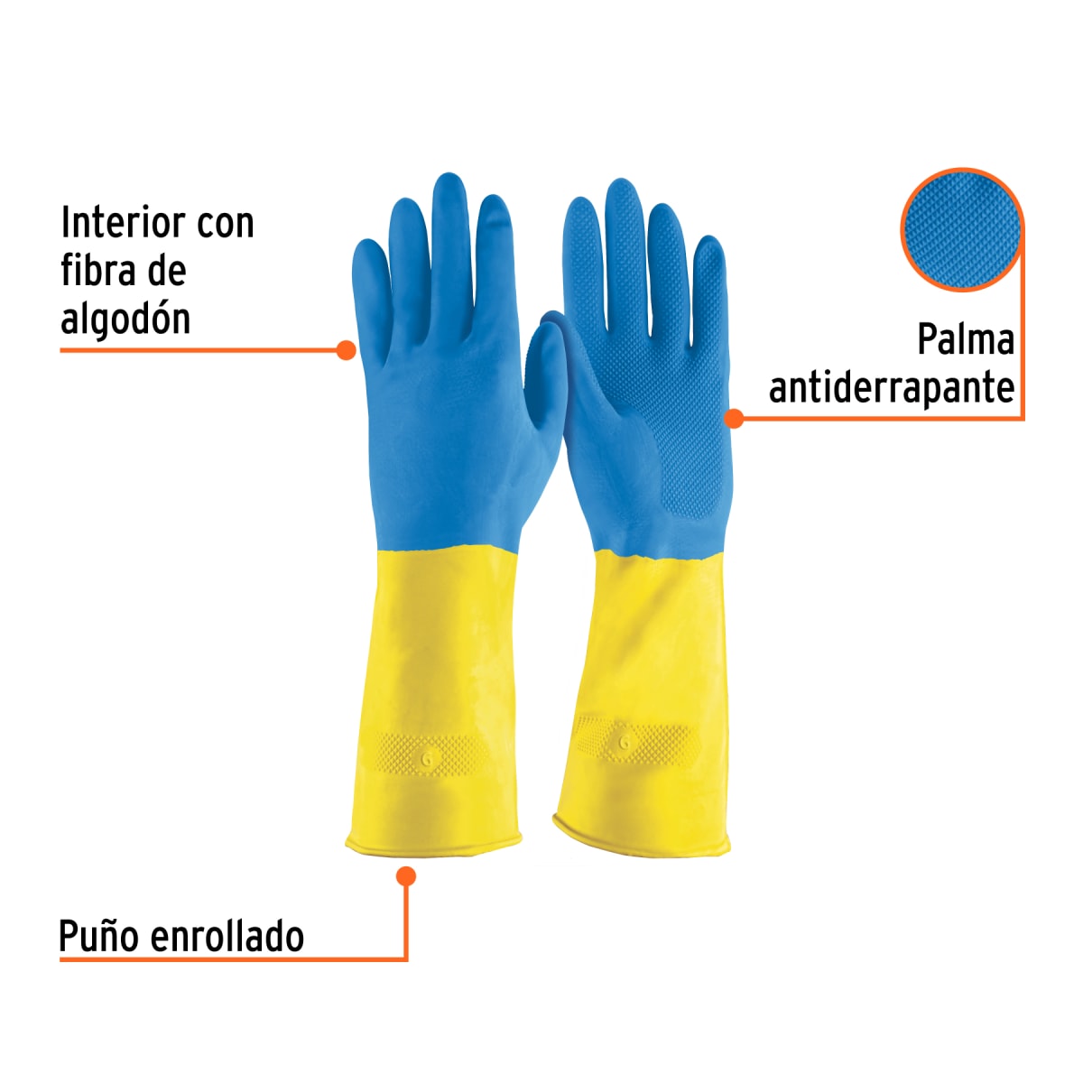 Guante De Látex Para Limpieza Talla Grande Truper 152692