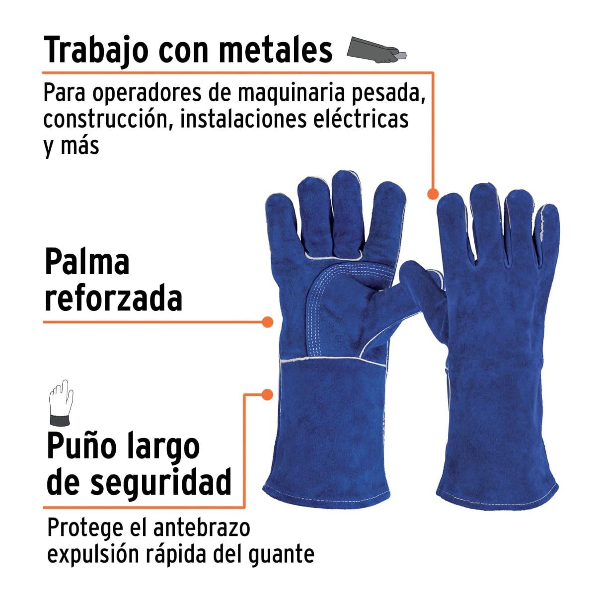 Guante para soldador Azul 14