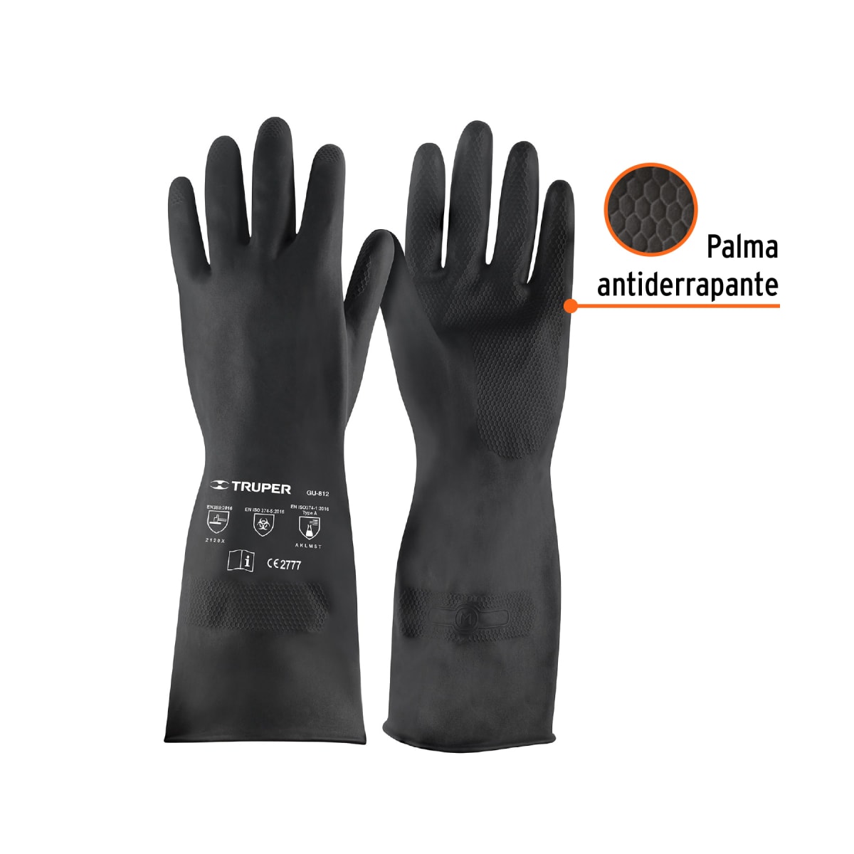 Guantes De Neopreno P/Manejo De Químicos Talla Mediana Truper 142702