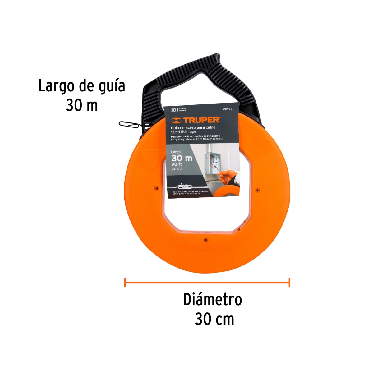 Guía Pasa Cable de Acero 30 metros Truper 177523