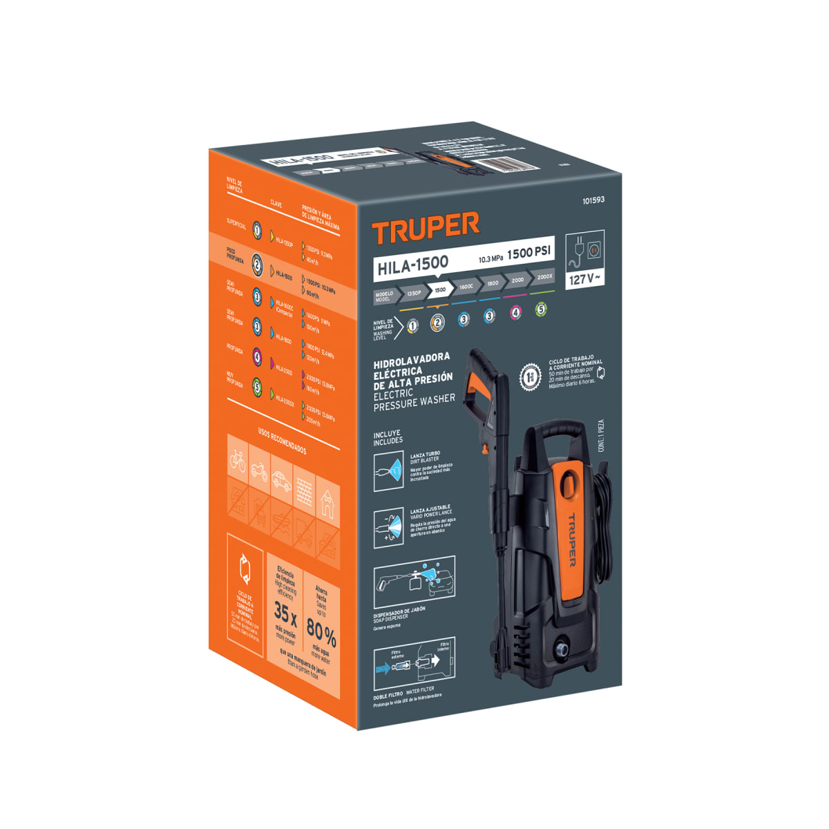 Hidrolavadora Eléctrica 1500  PSI Truper 1020956