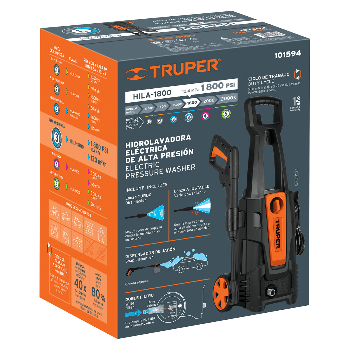 Hidrolavadora Eléctrica 1800 Psi 103339 Truper4