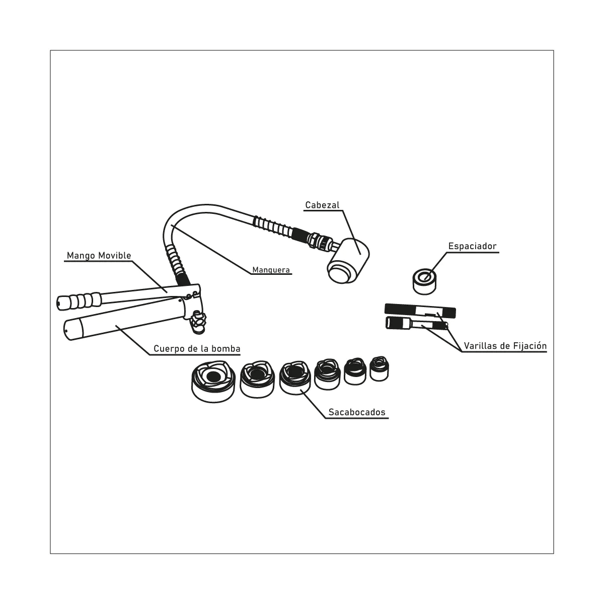 Sacabocado Hidráulico Tipo Bomba Ø22.5 - 61.5 mm Pro SYK?82
