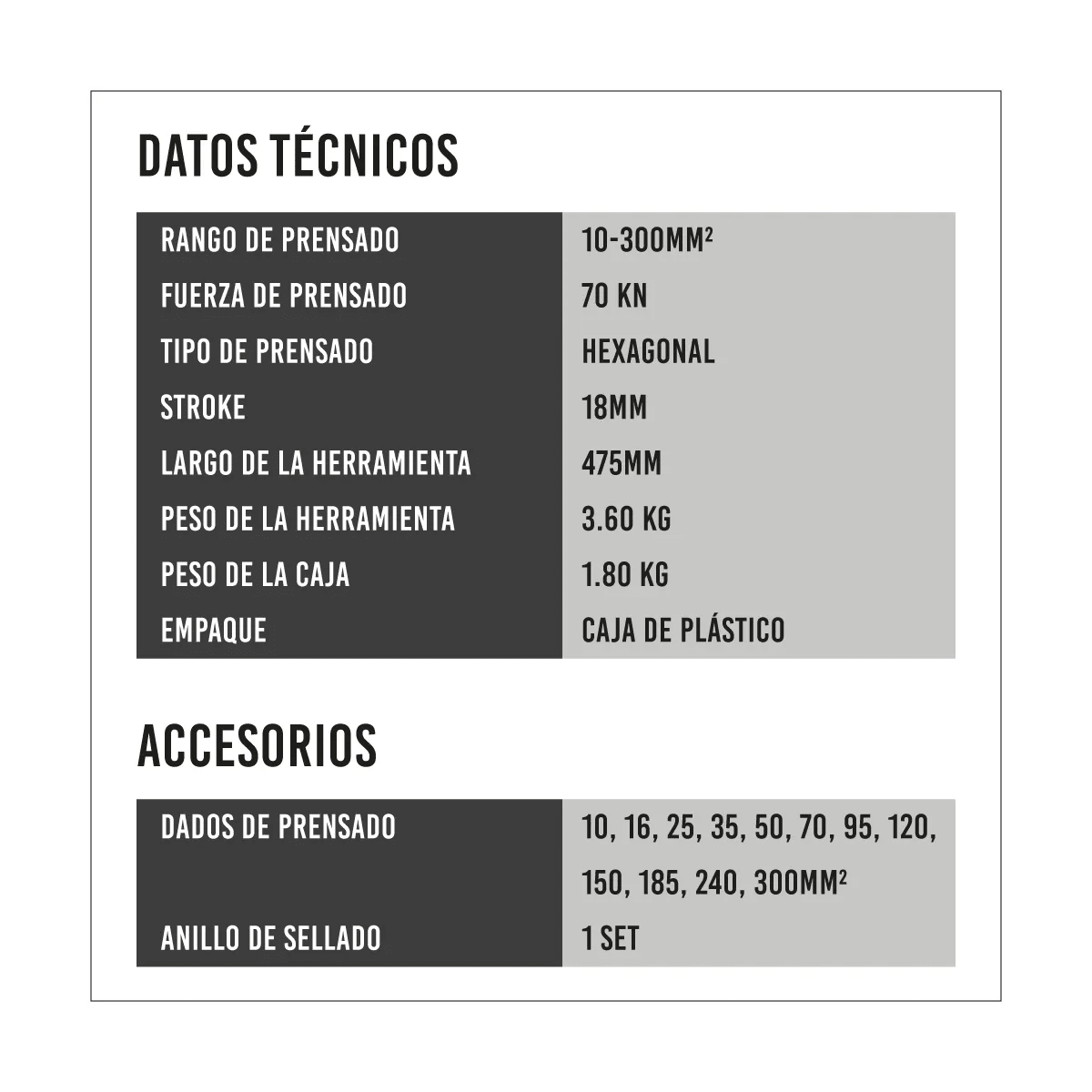 Prensa Terminal hidráulico Para Cu 16 a 300 mm2 Pro YQK?3003