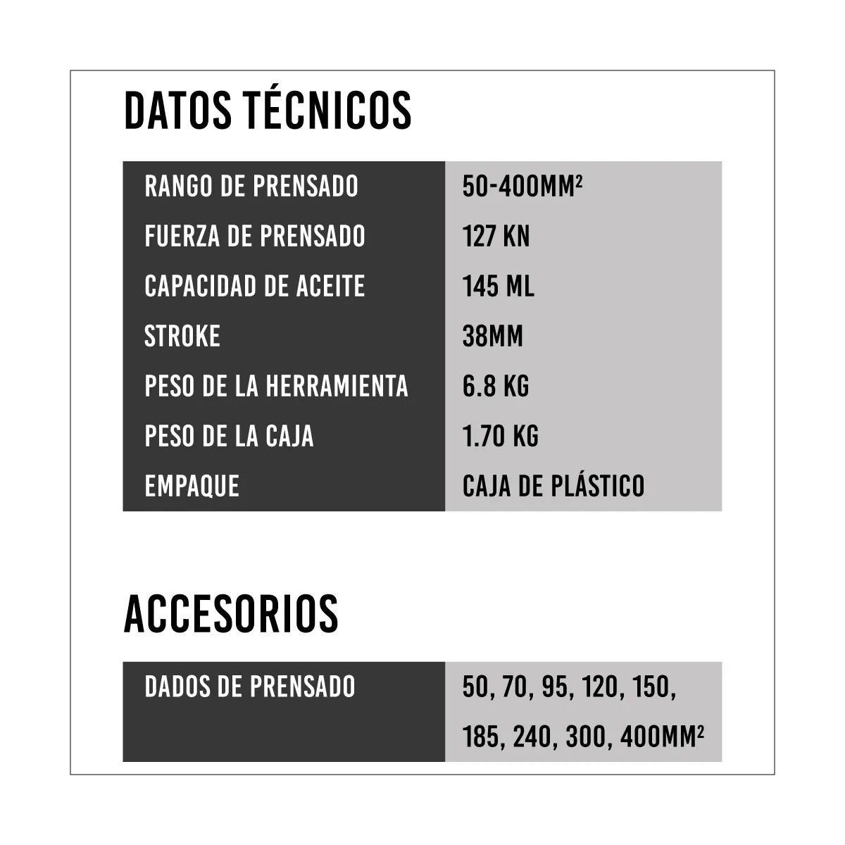 Prensa Terminal Hidráulico Industrial Para Cu 50 – 400 mm2 CYO?510B3