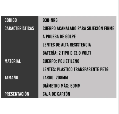 Linterna Ultrabrillo Con Cobertor Fosforecente 938-NRG Fulton3