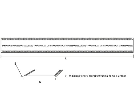 Fleje De Acero Inoxidable 316SS 1/2