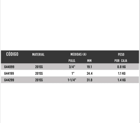 Hebilla Gigante De Acero Inoxidable 1.1/4