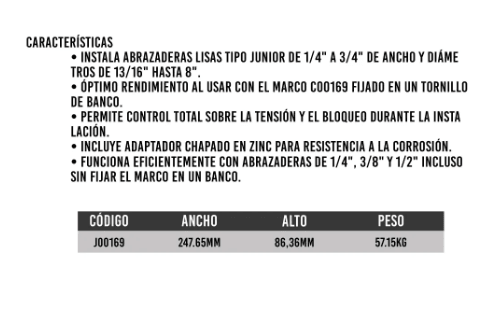 Adaptador Para Abrazaderas Junior J00169 Band-it3