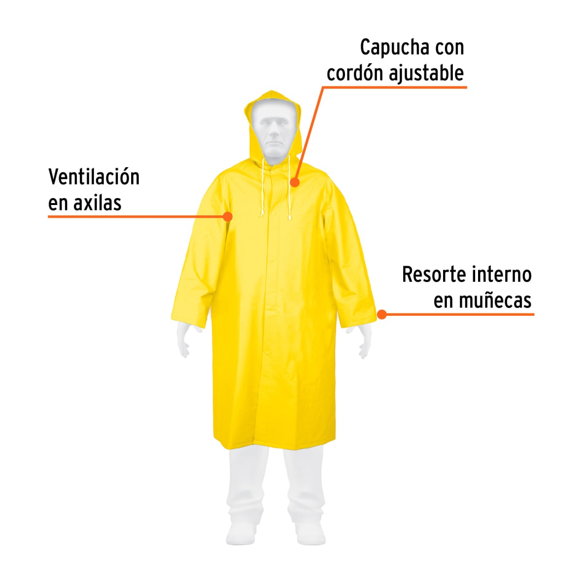 Traje/ Gabardina Impermeable Pvc Talla S Truper 144132