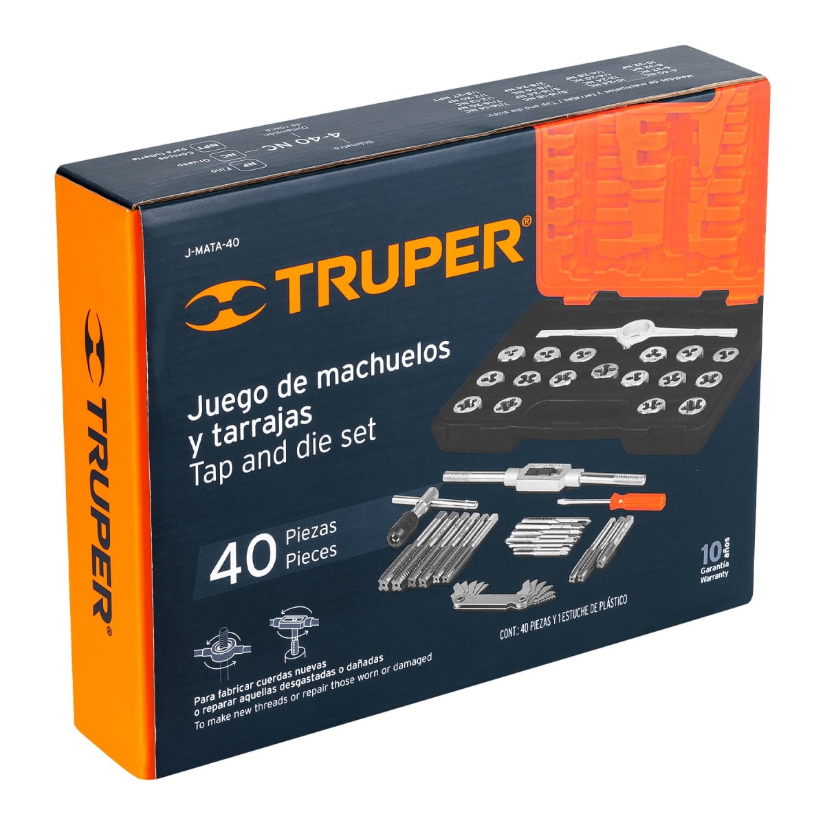 Juego De Machuelos Y Tarrajas, 40 Piezas Truper 114422