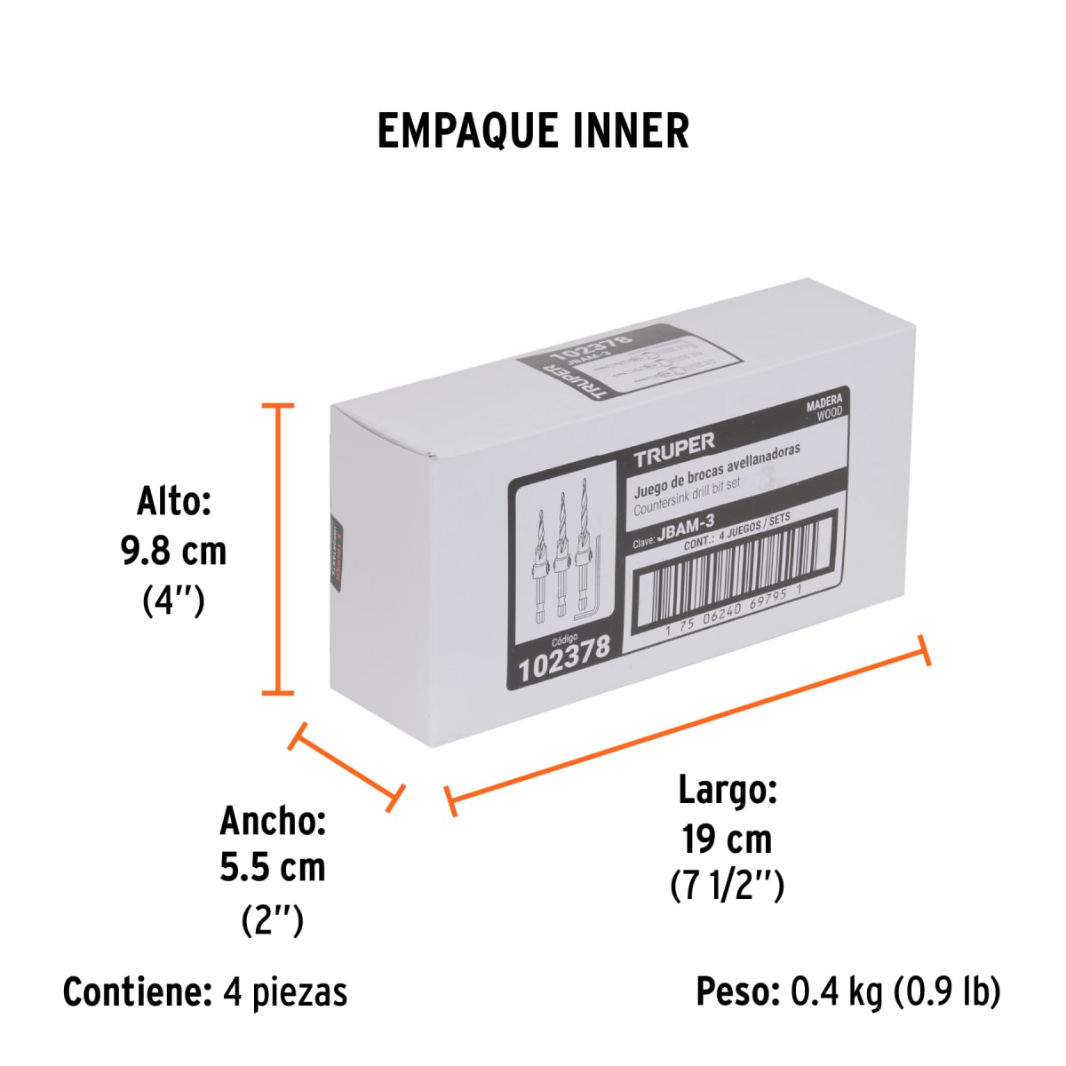 Juego De Brocas Avellanadoras HSS 1/4