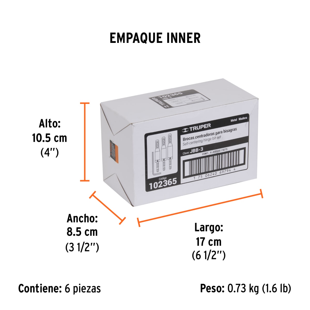 Juego De Brocas Forstner Para Madera 3 Piezas Truper 1023652