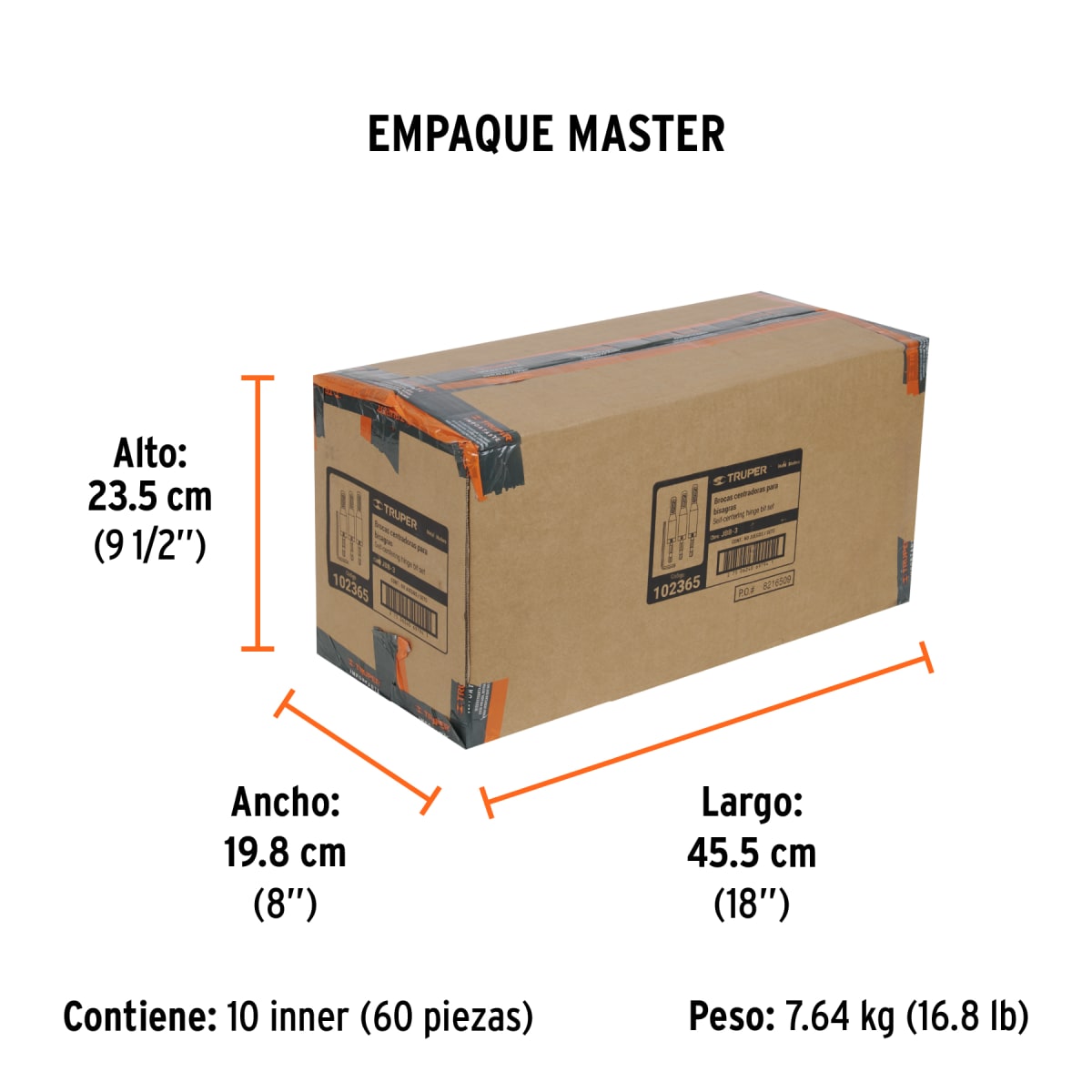 Juego De Brocas Forstner Para Madera 3 Piezas Truper 1023654