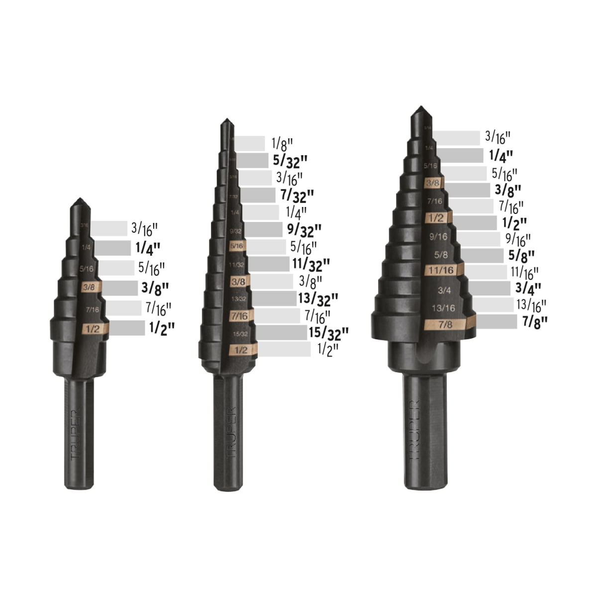 Juego De 3 Brocas Escalonadas1009883