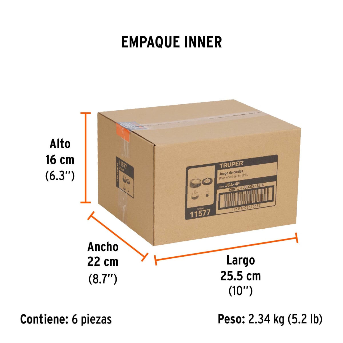 Set De Escobillas Cardas Para Taladro 4Pzs Truper 115775