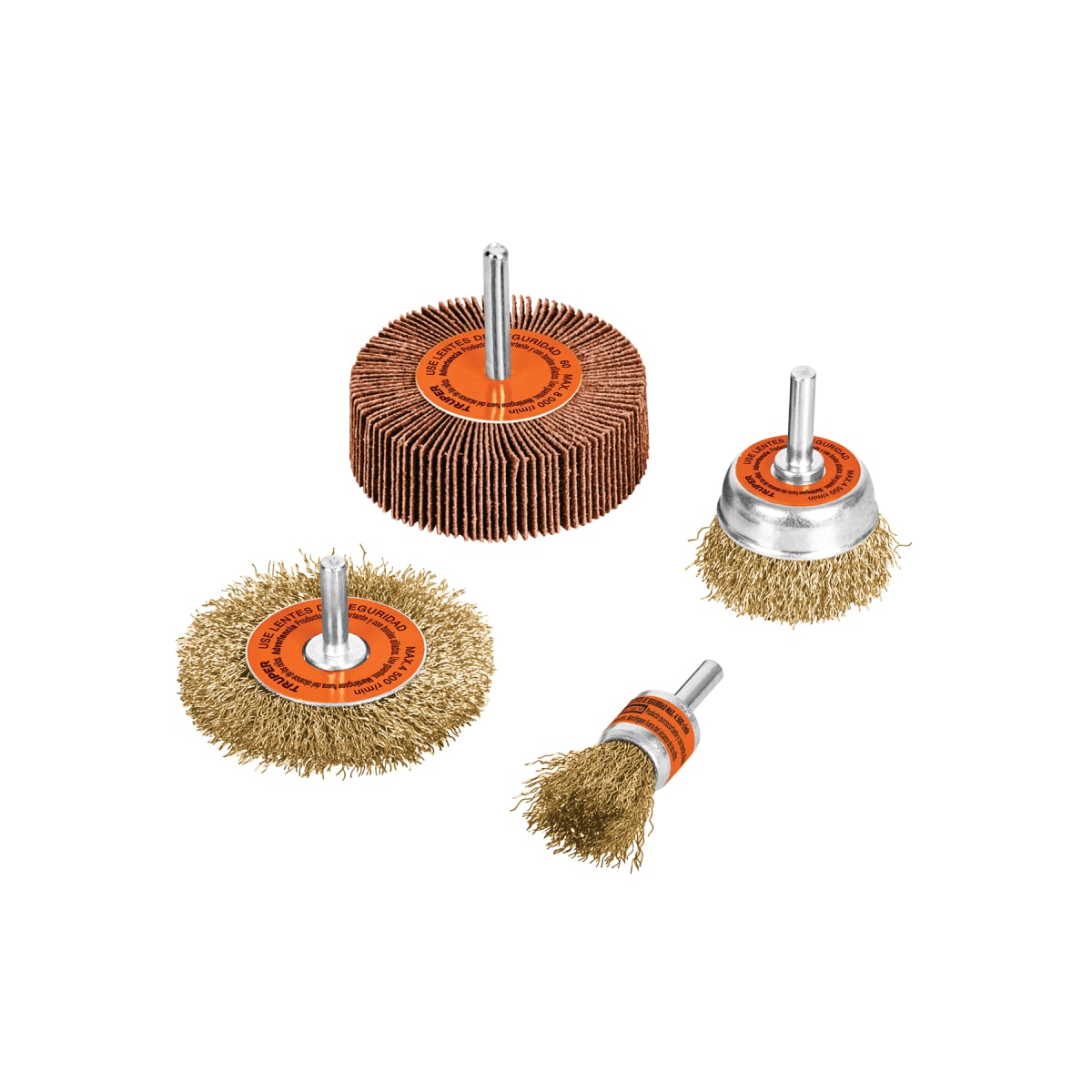 Set De Escobillas Cardas Para Taladro 4Pzs Truper 11577 0