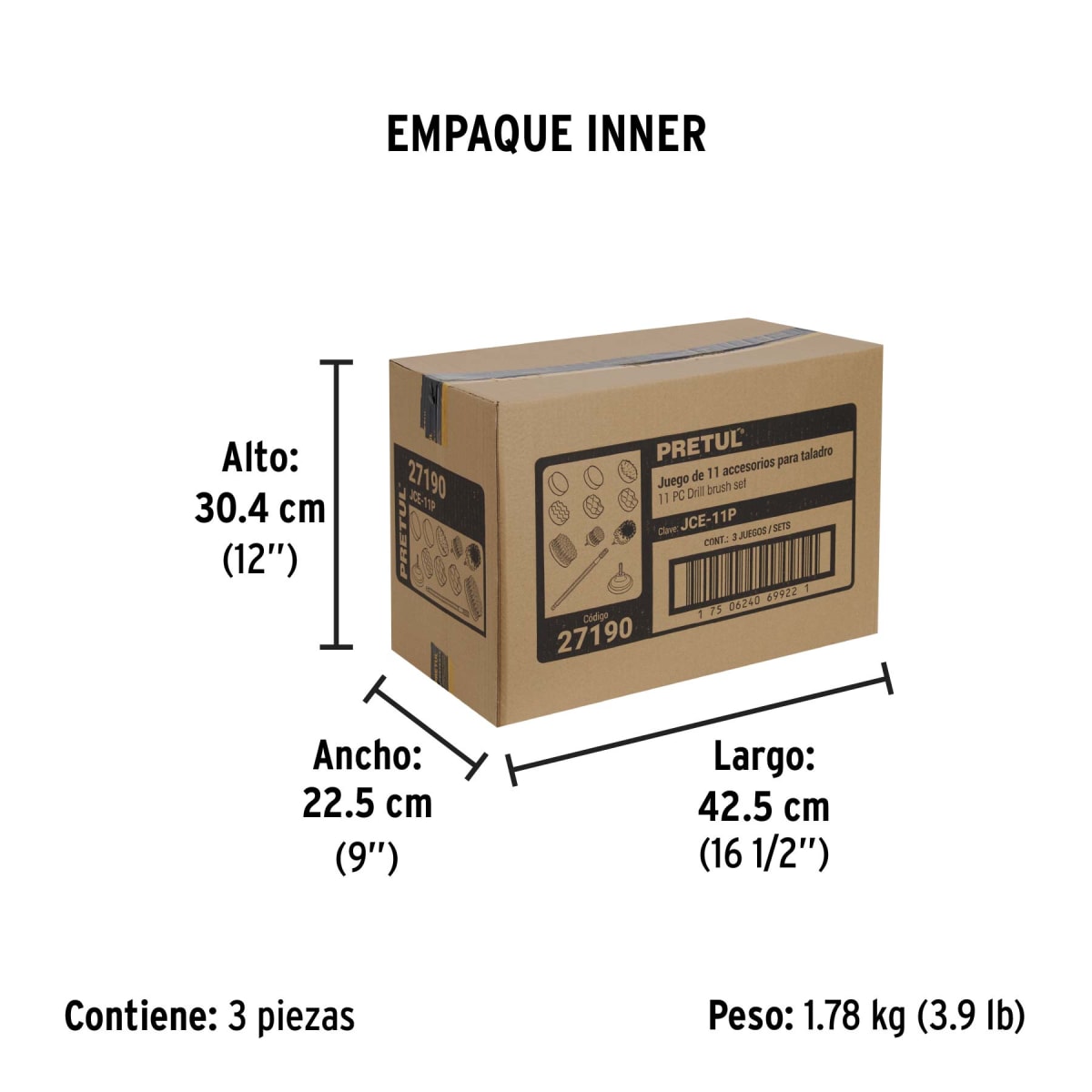 Juego de 11 Accesorios Multiusos  de Limpieza y Pulido  Para Taladro Pretul 271904