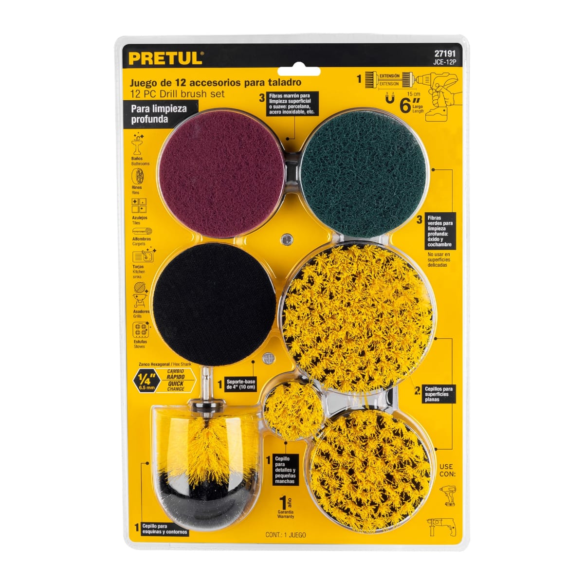Juego De Accesorios De Limpieza Y Pulido 12 Piezas Pretul 271916