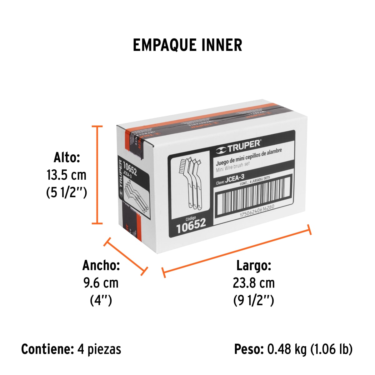 Juego De 3 Minicepillos De Alambre 28 Pinceles Truper 106524