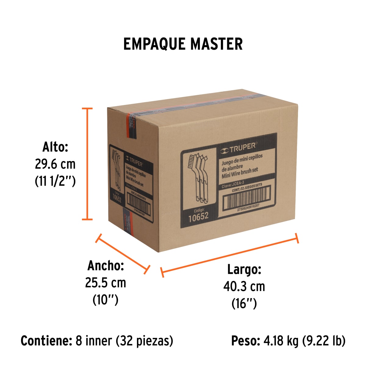 Juego De 3 Minicepillos De Alambre 28 Pinceles Truper 106525