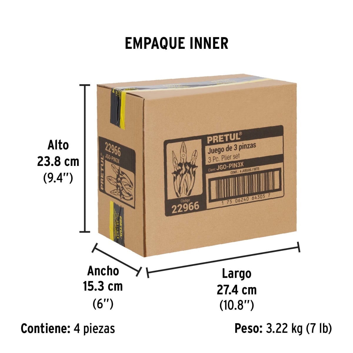 Juego de Alicates 3 Piezas Pretul 229663
