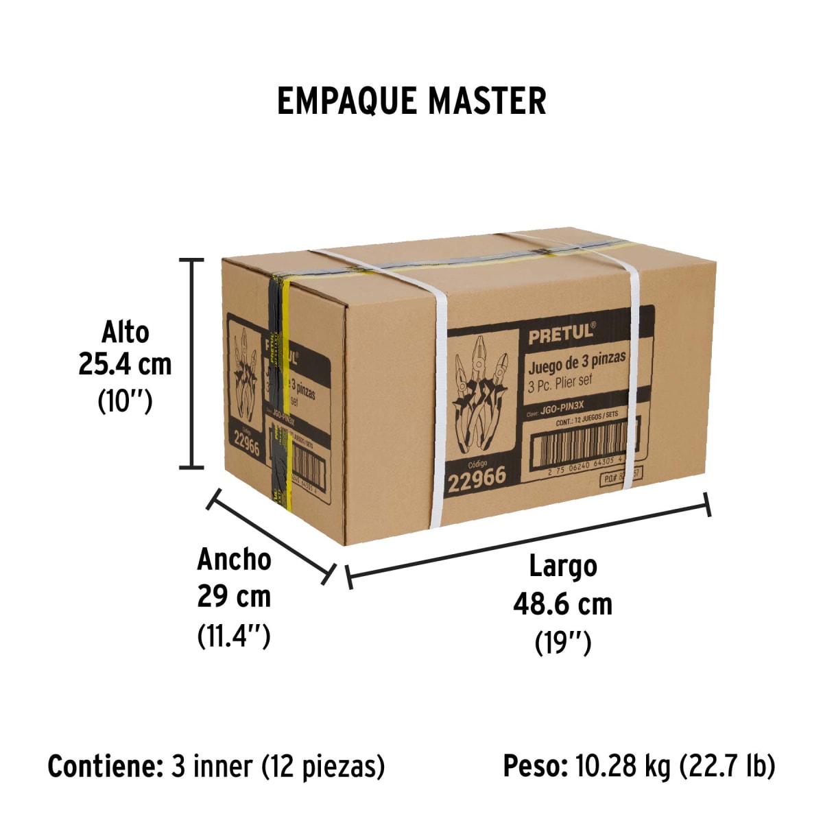 Juego de Alicates 3 Piezas Pretul 229664