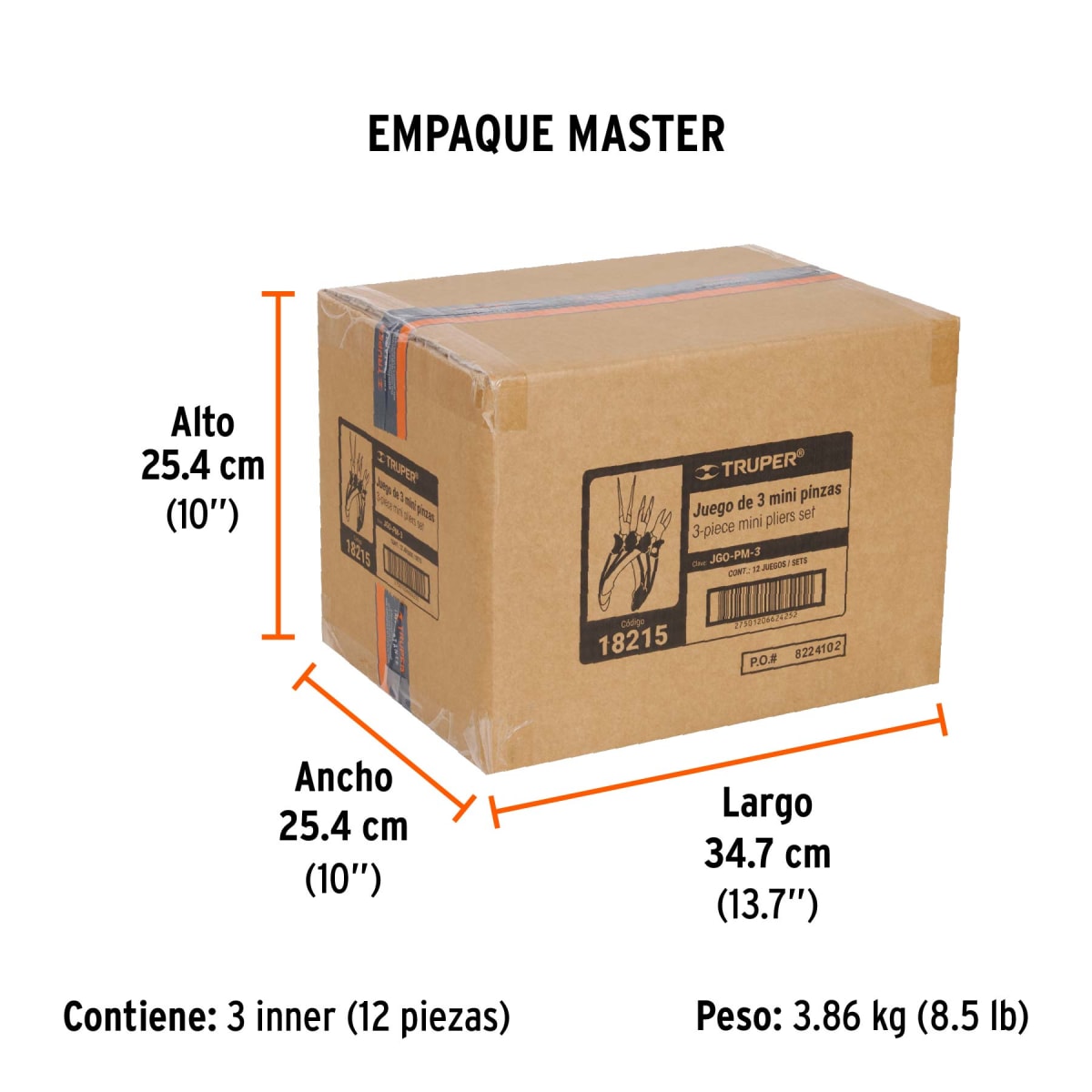 Juego De 3 Alicates Miniatura Comfort Grip Truper 182154