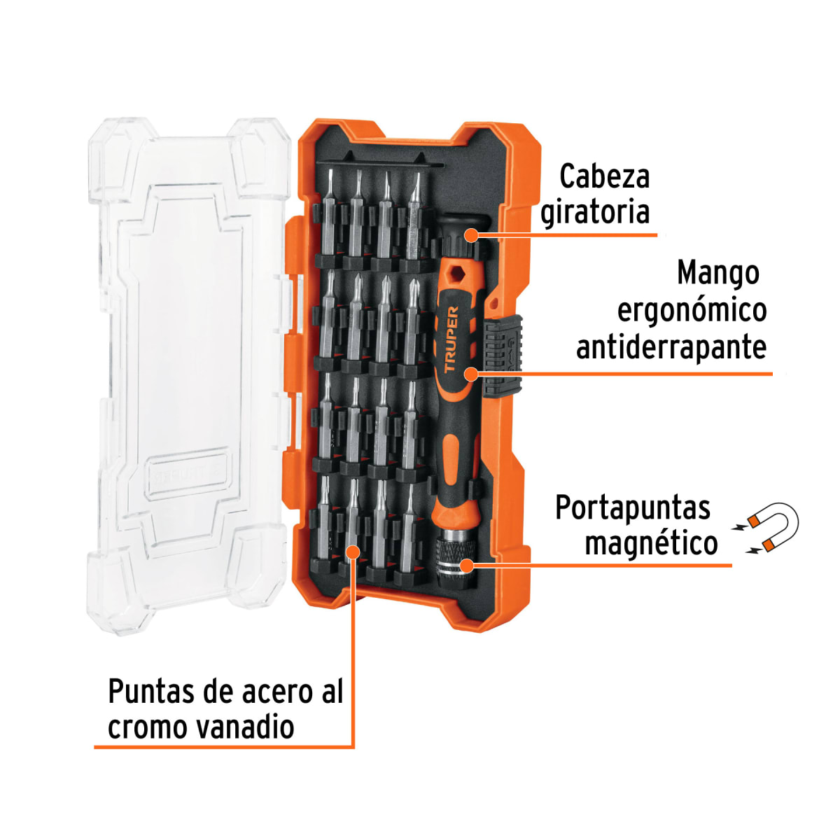 Juego desarmador joyero con 16 puntas Truper 141592